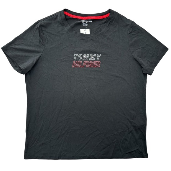 Tommy Hilfiger Tops - Tommy Hilfiger Sport T-Shirt Black Cotton Short Sleeve Logo Women's Large NWT